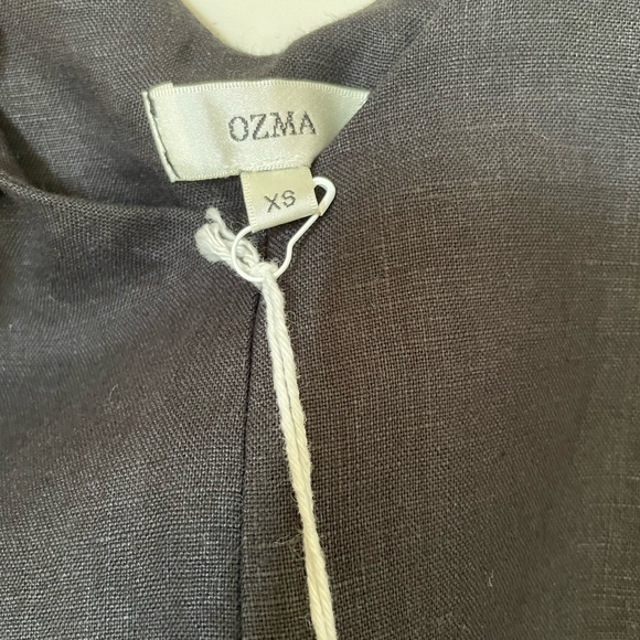 Ozma Vanessa Romper, Laundered Linen, Black (100% Linen) Size XS - Picture 4 of 5